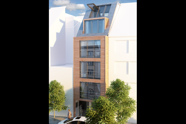 Bremen, schmaler Neubau, 3D-Zeichnung